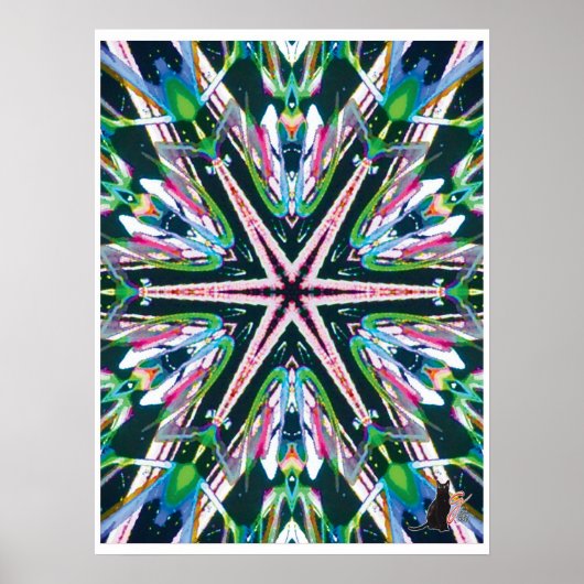 Astrale kinetische collage caleidoscoop poster (Voorkant)