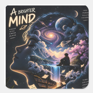 Astrale Mindscapes Universum Binnen Kosmische Kuns Vierkante Sticker