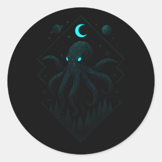 Astrale Octopus - Kosmische Intelligentie Ronde Sticker