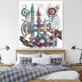 Astrale Piloot: In de stijl van El Lissitzky Const Canvas Afdruk (Insitu (Slaapkamer))