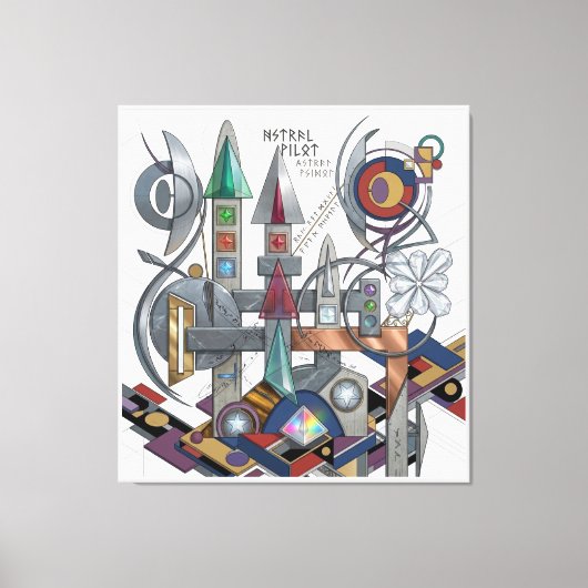 Astrale Piloot: In de stijl van El Lissitzky Const Canvas Afdruk (Voorkant)