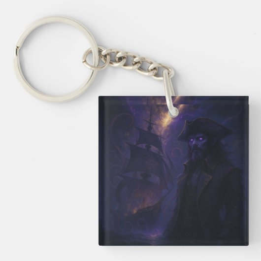 Astrale Piraat in Amethist Licht Sleutelhanger (voorkant)