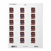 Astrale Reis-Handgeschilderde Abstracte Geometrisc Etiket (Full Sheet)