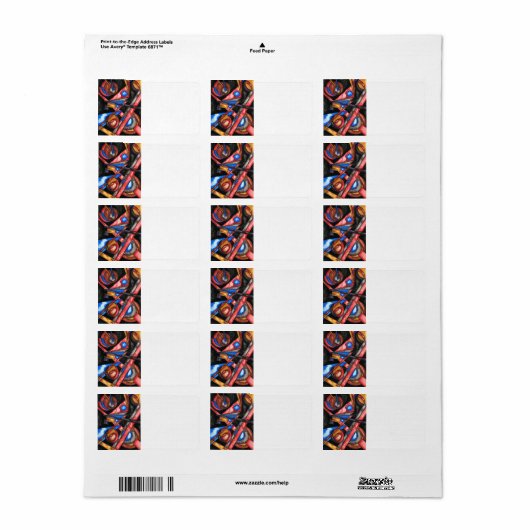 Astrale Reis-Handgeschilderde Abstracte Geometrisc Etiket (Full Sheet)