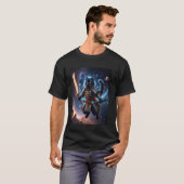 Astrale Samurai Kat Bewaker van de Hemelse Golven T-shirt (Voorkant volledig)