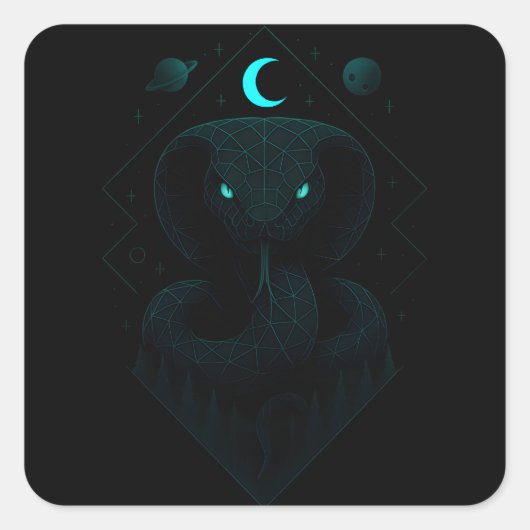 Astrale slang - Kosmische kragtelus Vierkante Sticker (Voorkant)