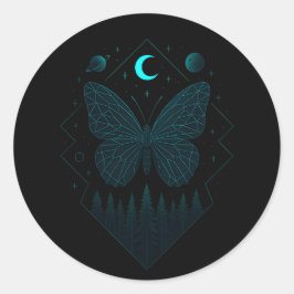 Astrale Vlinder - Kosmische Schoonheid Ronde Sticker