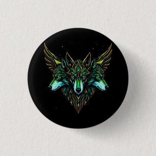 astrale wolven ronde button 3,2 cm