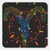 Astraliumsymboolontwerp Vierkante Sticker (Voorkant)