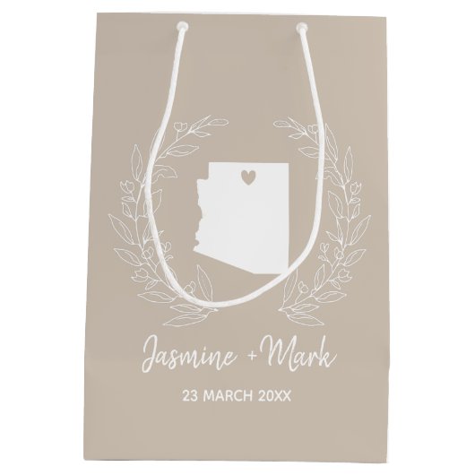 Astrandkaartenbestemmingstrouwfeesten voor Arizona Medium Cadeauzakje (Achterkant)