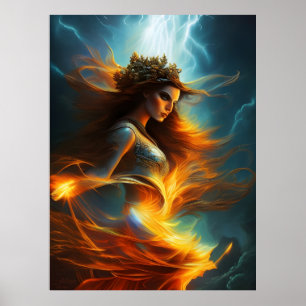 Astrape AI Fantasy Digitale Kunst Print Griekse Go