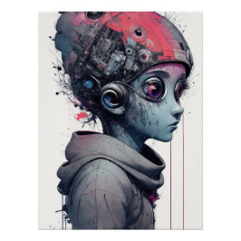 "Astrid" Alien Girl Perfect Poster