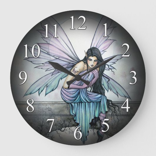 Astrid Gothic Fairy Faery Fantasy Art Clock Grote Klok (Voorkant)