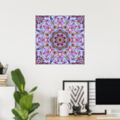 Astrid - Pastel Roze & Paarse psychedelische Manda Poster (Thuiskantoor)