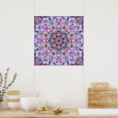 Astrid - Pastel Roze & Paarse psychedelische Manda Poster (Keuken)