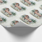 Astrid Tolting Icelandic Horse watercolor Cadeaupapier (Hoek)