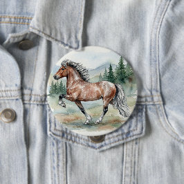 Astrid Tolting Icelandic Horse watercolor Ronde Button 4,0 Cm