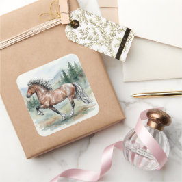 Astrid Tolting Icelandic Horse watercolor Vierkante Sticker