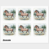 Astrid Tolting Icelandic Horse watercolor Vierkante Sticker (Vel)