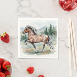 Astrid Tolting IJslands paard aquarel Servet