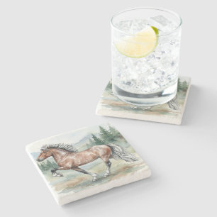 Astrid Tolting IJslands paard aquarel Stenen Onderzetter