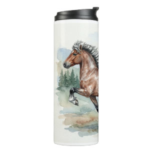 Astrid Tolting IJslands paard aquarel Thermosbeker