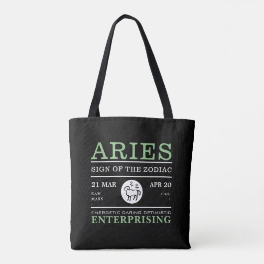 Astrieschema van de dierentuin, astrologisch tote bag (Achterkant)