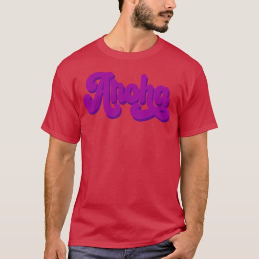 Astro Aroha-typografie 70s cadeau T-shirt (Voorkant)