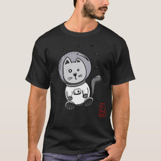 Astro Cat - Ruimtekat die in de ruimte zweeft - As T-shirt