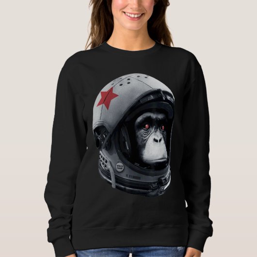 Astro Chimp Ruimtevaarder Ruimte Melkweg Helm Aap Trui (Voorkant)