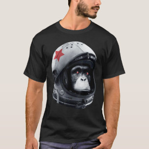 Astro Chimp Ruimtevaarder Ruimte Sterrenstelsel He T-shirt