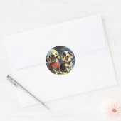 Astro Dachshund-Stickers Ronde Sticker (Envelop)