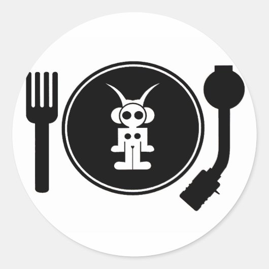 astro DJ Ronde Sticker (Voorkant)