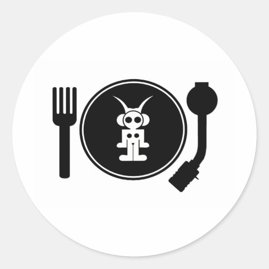 astro DJ Ronde Sticker (Voorkant)