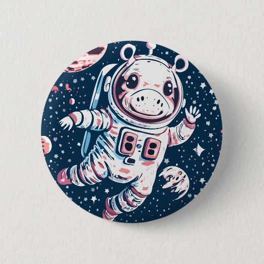 Astro Hippo Ronde Button 5,7 Cm (Voorkant)