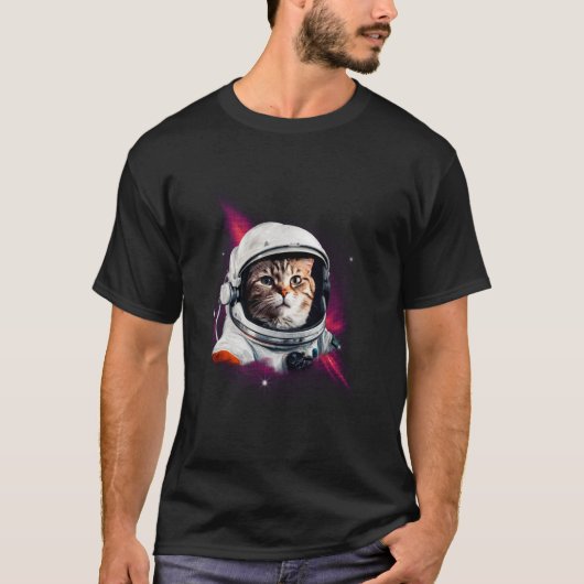 Astro Kat Verkenning Ruimte Odyssee T-shirt (Voorkant)