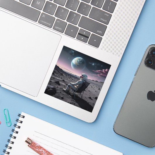 Astro Leisure Sticker (Laptop met iPhone)