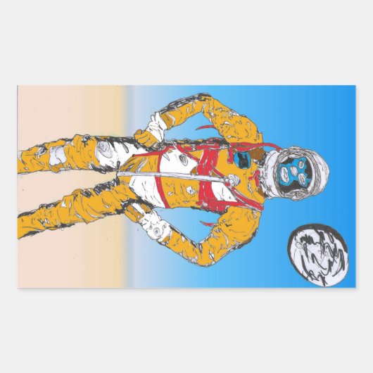 Astro Lucha Rechthoekige Sticker (Voorkant)