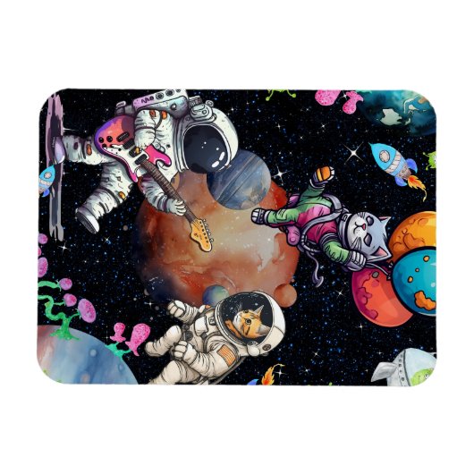 Astro-miauw in het heelal Flexibele fotomagneet Magneet (Horizontaal)