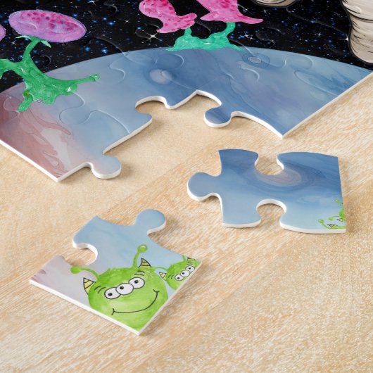 Astro-miauw zingen in het universum puzzel legpuzzel (Zijkant)