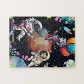 Astro-miauw zingen in het universum puzzel legpuzzel (Horizontaal)