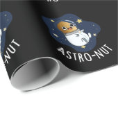 Astro-nut Funny Nut Astronaut Pun Dark BG Cadeaupapier (Rol Hoek)