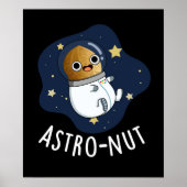 Astro-nut Funny Nut Astronaut Pun Dark BG Poster (Voorkant)