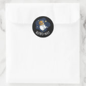 Astro-nut Funny Nut Astronaut Pun Dark BG Ronde Sticker (Tas)