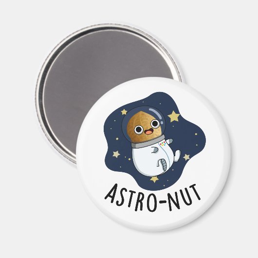 Astro-nut Grappige Nut Astronaut Pun Magneet (Voorkant / Achterkant)