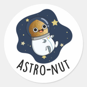 Astro-nut Grappige Nut Astronaut Pun Ronde Sticker