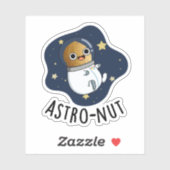 Astro-nut Grappige Nut Astronaut Pun Sticker (Vel)