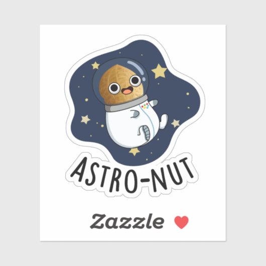 Astro-nut Grappige Nut Astronaut Pun Sticker (Vel)