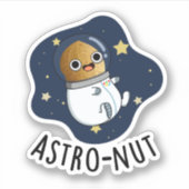 Astro-nut Grappige Nut Astronaut Pun Sticker (Voorkant)