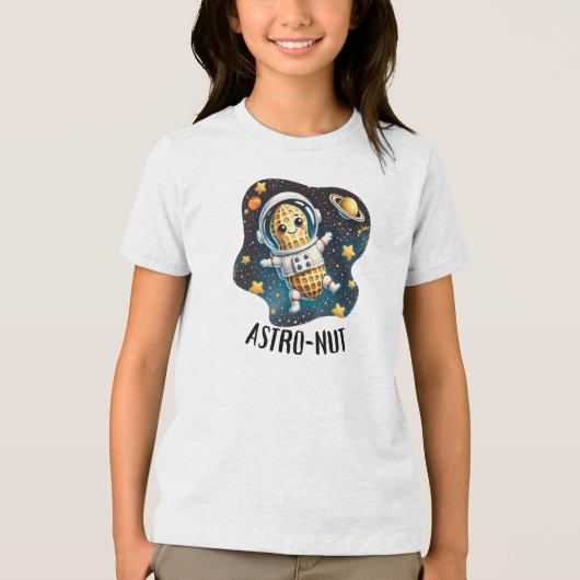 Astro-Nut Peanut, Astronaut Pun |  Tri-Blend Shirt (Voorkant)
